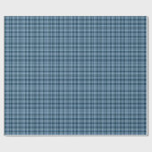 Feestelijke  Blue Gingham Plaid Christmas Cadeaupapier (Vlak)