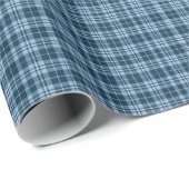 Feestelijke  Blue Gingham Plaid Christmas Cadeaupapier (Rol Hoek)