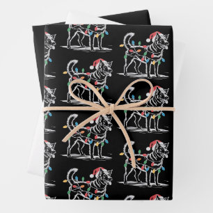 Feestelijke Blue Heeler Kerstvakantie Veehond Inpakpapier Vel