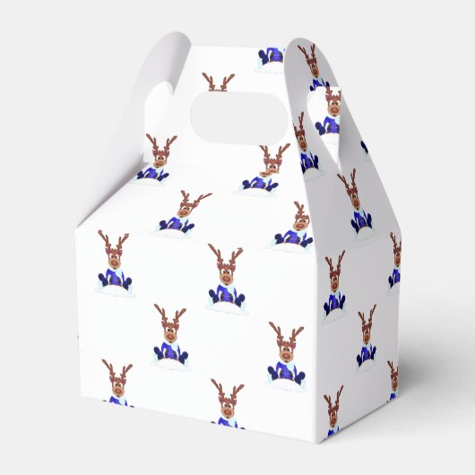 Feestelijke Blue Kasky Kerstrendier Bedankdoosjes (Achterkant)