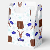 Feestelijke Blue Kasky Kerstrendier Bedankdoosjes (Geopend)