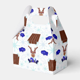 Feestelijke Blue Kasky Kerstrendier Bedankdoosjes