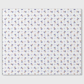 Feestelijke Blue Kasky Kerstrendier Cadeaupapier (Vlak)