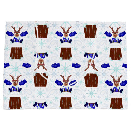 Feestelijke Blue Kasky Kerstrendier Groot Cadeauzakje