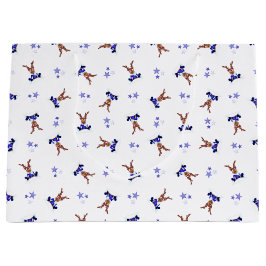 Feestelijke Blue Kasky Kerstrendier Groot Cadeauzakje