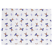 Feestelijke Blue Kasky Kerstrendier Groot Cadeauzakje (Achterkant)