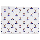 Feestelijke Blue Kasky Kerstrendier Groot Cadeauzakje (Achterkant)