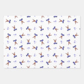 Feestelijke Blue Kasky Kerstrendier Inpakpapier Vel (Voorkant)