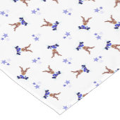 Feestelijke Blue Kasky Kerstrendier Korte Tafelloper (Hoek)