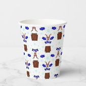 Feestelijke Blue Kasky Kerstrendier Papieren Bekers (Voorkant)