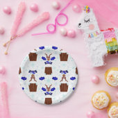 Feestelijke Blue Kasky Kerstrendier Papieren Bordje (Feest)