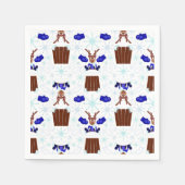 Feestelijke Blue Kasky Kerstrendier Servet (Voorkant)