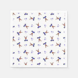 Feestelijke Blue Kasky Kerstrendier Servet