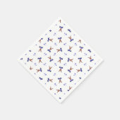 Feestelijke Blue Kasky Kerstrendier Servet (Hoek)