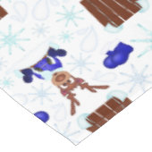 Feestelijke Blue Kasky Kerstrendier Tafelkleed (Gekanteld)