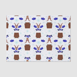 Feestelijke Blue Kasky Kerstrendier Tissuepapier