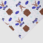 Feestelijke Blue Kasky Kerstrendier Tissuepapier (Detail)