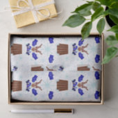 Feestelijke Blue Kasky Kerstrendier Tissuepapier (Geschenk)