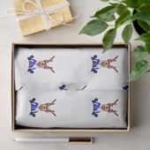 Feestelijke Blue Kasky Kerstrendier Tissuepapier (Geschenk)