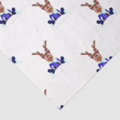 Feestelijke Blue Kasky Kerstrendier Tissuepapier (Detail)