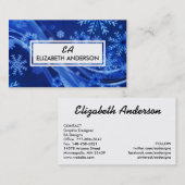 Feestelijke Blue Snowflake Winter Visitekaartjes (Voorkant / Achterkant)