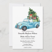 Feestelijke Blue Truck Casual kerst Kaart (Voorkant)