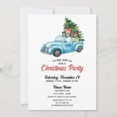 Feestelijke Blue Truck Casual kerstfeest Kaart (Voorkant)