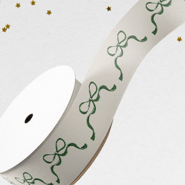 Feestelijke bogen in groene kerstvakantie grosgrain lint