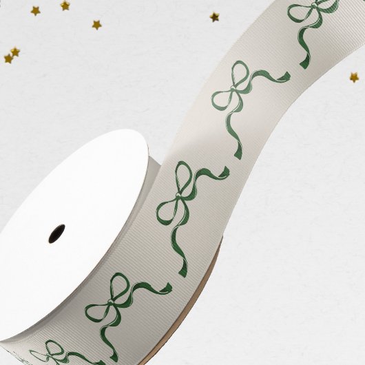 Feestelijke bogen in groene kerstvakantie grosgrain lint