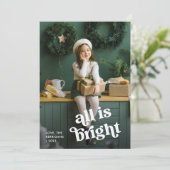 Feestelijke Boho | Alles is helder met twee foto's Feestdagenkaart (Staand voorkant)