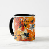 Feestelijke Boho Chic Kerstmis - Persoonlijke Naam Mok (Voorkant links)