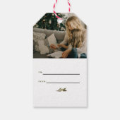 Feestelijke  Boho Familie Kerst Waterverf Cadeaulabel (Achterkant)