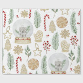 Feestelijke Boho Kerst Cadeaupapier (Vlak)