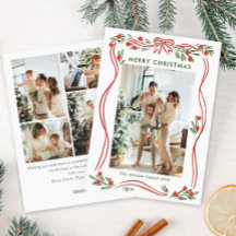 Feestelijke Boho Red Christmas Bow Ribbon 5 Foto