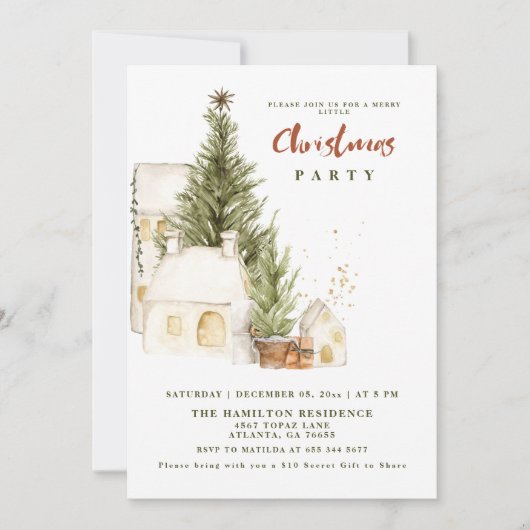 Feestelijke Boho Vintage Prettig Kerstfeest Kaart (Voorkant)