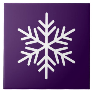 Feestelijke Bold White Nordic Snowflake op Deep Pa Tegeltje