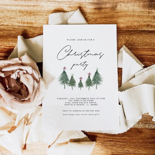 Feestelijke Bomen Kerstfeest uitnodiging