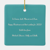 Feestelijke Bomen Winter Sneeuw 1 Foto Vrolijk Ker Keramisch Ornament (Achterkant)