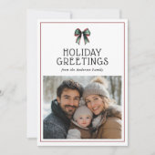 Feestelijke boog Moderne rode foto Kerstmis Feestdagenkaart (Voorkant)