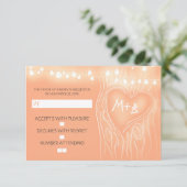 Feestelijke boom elegante bruiloft RSVP kaart (Staand voorkant)