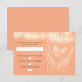 Feestelijke boom elegante bruiloft RSVP kaart (Voorkant / Achterkant)