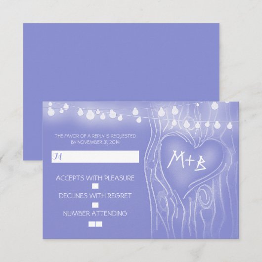 Feestelijke boom elegante bruiloft RSVP kaart (Voorkant / Achterkant)