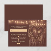 Feestelijke boom elegante bruiloft RSVP kaart (Voorkant / Achterkant)