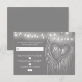 Feestelijke boom elegante bruiloft RSVP kaart (Voorkant / Achterkant)