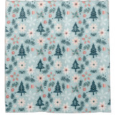 Feestelijke boom en bloem ontwerp douchegordijn (Voorkant)