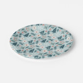 Feestelijke boom en bloem ontwerp papieren bordje (Gekanteld)