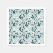 Feestelijke boom en bloem ontwerp servet (Voorkant)