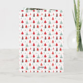 Feestelijke boom patroon twee foto Noordse Kerstmi Feestdagen Kaart (Achterkant)