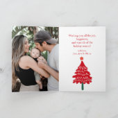 Feestelijke boom patroon twee foto Noordse Kerstmi Feestdagen Kaart (Binnen)