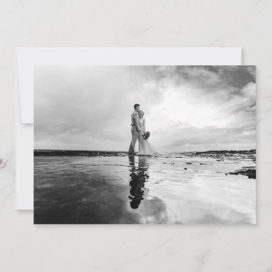 Feestelijke boom rood zwart bruiloft foto Dank u Kaart (Achterkant)